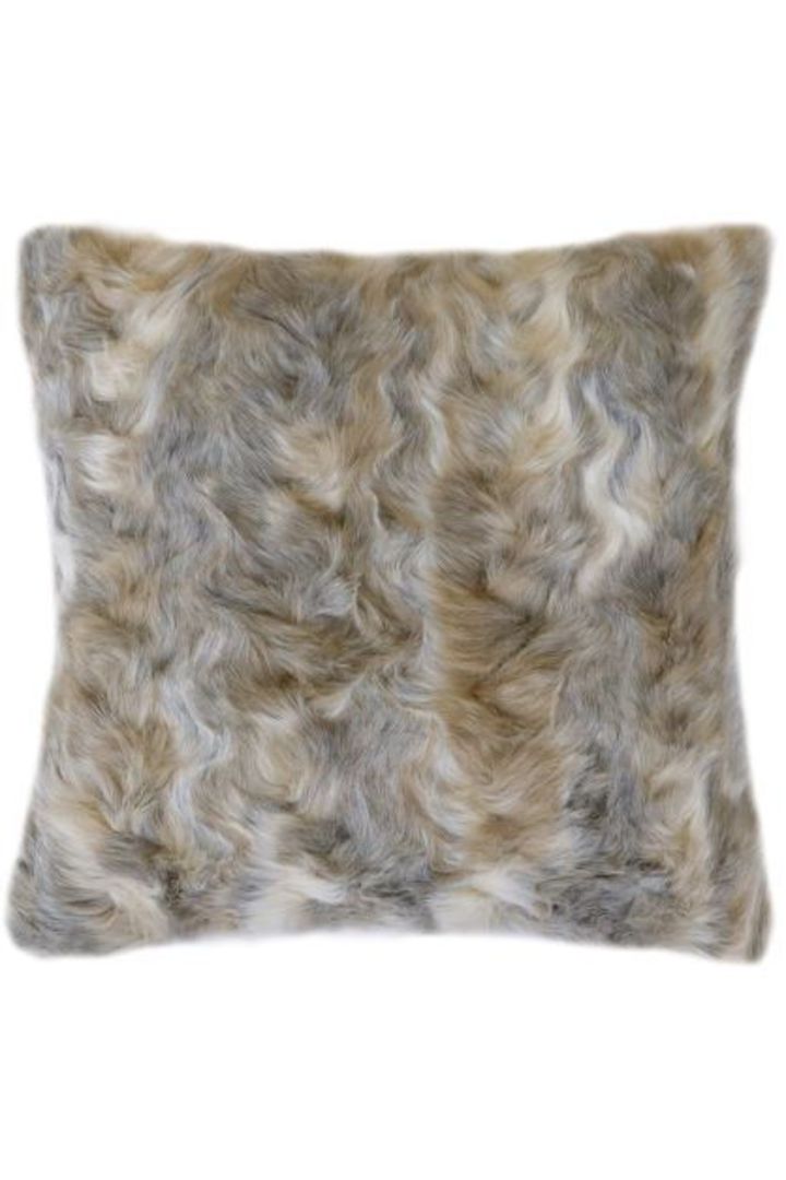 Heirloom Exotic Faux Fur - Cushion / Throw -  Vintage Squirrel - Grey image 2
